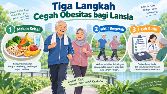 Tiga Langkah Cegah Obesitas bagi Lansia